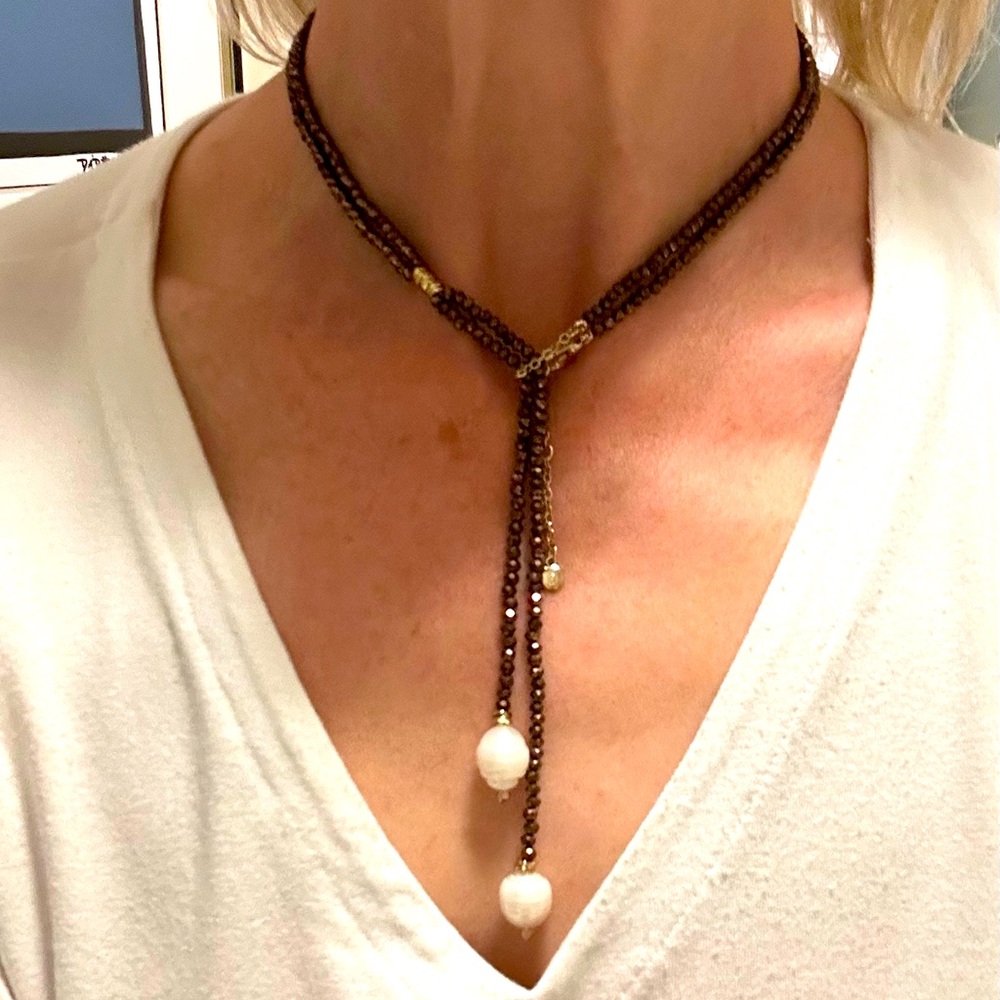 NWT-  Blanca Flor pearl lariat necklace